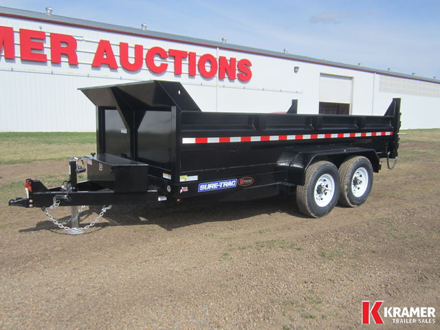 2017 Sure-Trac ST8214TLDD 14' Dump Box Trailer (14K) - Scissor Hoist