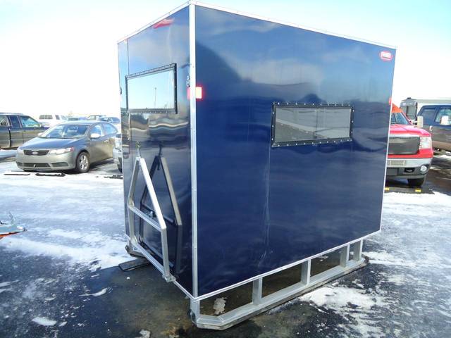 2012 Sno Pro 5 x 8 Ice Fishing Shack-SLIGHT DAMAGE IN WIND STORM-UP FOR  BIDS AT OUR CONSIGNMENT SALE OCTOBER 23!- Kramer Trailer Sales